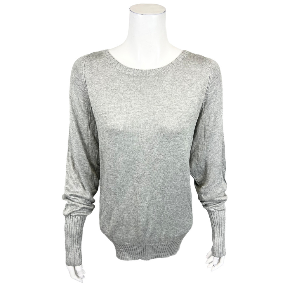 zuda Women's Pullover Unwind Seamed Sweater Top Heather Grey Medium Size